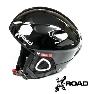 Шлем горнолыжный X-Road 616, черный, глянцевый