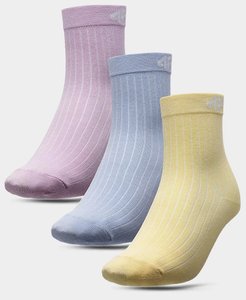 Шкарпетки 4F JUNIOR 3 пари жовтий, рожевий, блакитний, 32-35(р)