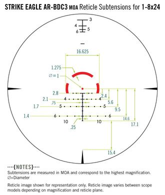 Оптический прицел Vortex Strike Eagle 1-8x24 (AR-BDC3 IR) (SE-1824-2)