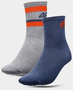 Шкарпетки 4F JUNIOR 2 пари сірий, синій хлоп. 32-35(р)