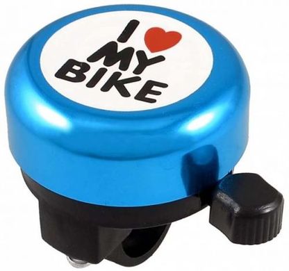 Звонок Green Cycle GCB-1051A-BK I love my bike cтальной синій