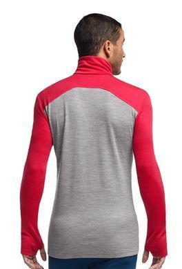 Термофутболка з довгим рукавом Icebreaker BF 260 Tech LS Half Zip MEN metro hthr/rocket XL