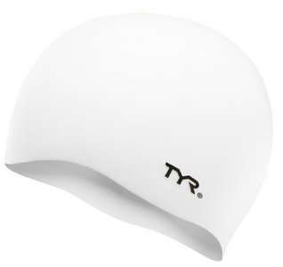 Шапочка для плавания TYR Wrinkle Free Silicone Swim Cap, White