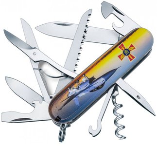 Нож складной Victorinox HUNTSMAN ARMY, Самолет + Эмблема ВС ВСУ, 1.3713.3.W3040p