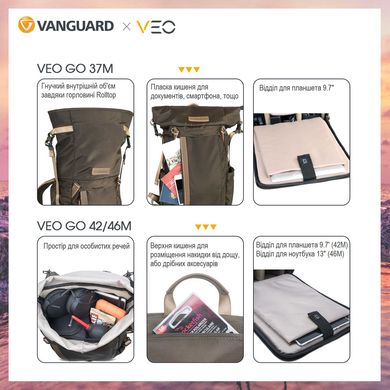 Рюкзак Vanguard VEO GO 42M Khaki-Green (VEO GO 42M KG)