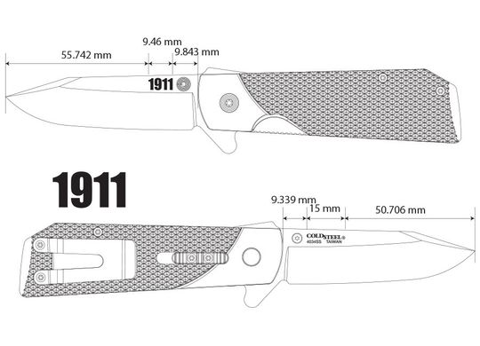 Ніж складаний Cold Steel 1911, Black