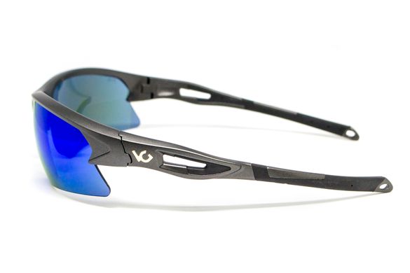 Очки защитные открытые Venture Gear MontEagle GunMetal (ice blue mirror) Anti-Fog, синие зеркальные