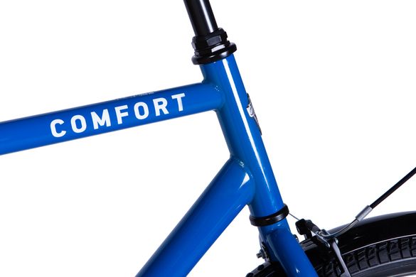 Велосипед 28 Dorozhnik COMFORT MALE Velosteel frame-22 синий с багажником заднего St с крылом St 2024