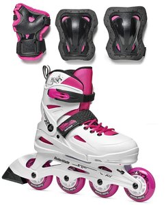 Роликовые коньки Rollerblade Fury Combo 2023 white-pink 36.5-40.5