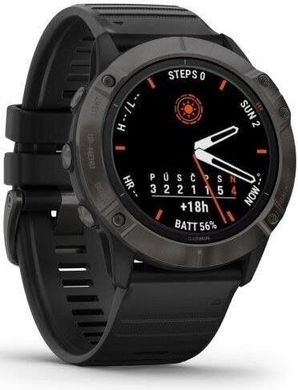 Смарт часы Garmin fenix 6X - Titanium Carbon Gray DLC with Black Band