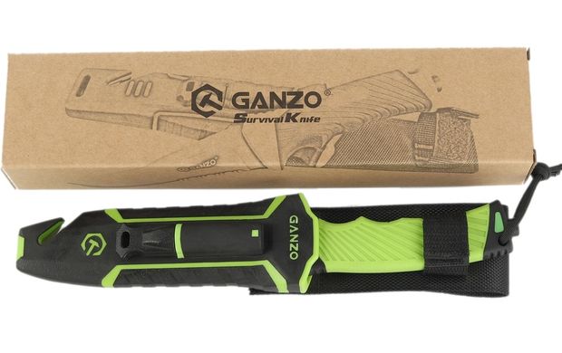 Ніж Ganzo G8012V2-LG зелений (G8012V2-LG) з паракордом