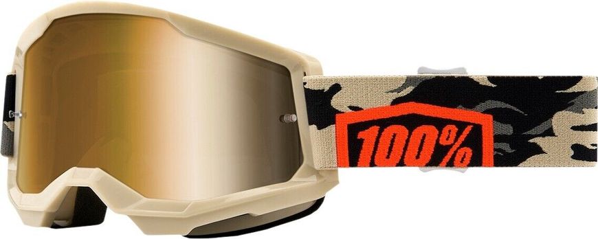 Мотоочки Ride 100% STRATA 2 Goggle Kombat - True Gold Lens, Mirror Lens