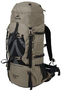 Рюкзак туристический Naturehike NH70B070-B, 70 л+5 л, светло-коричневый