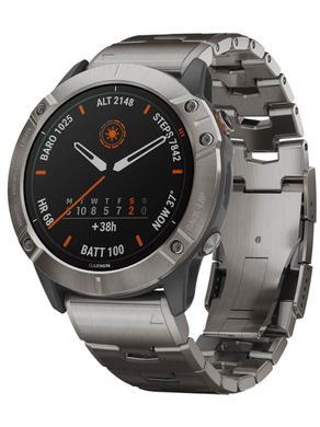 Смарт часы Garmin fenix6X - Titanium with Vented Titanium Bracelet