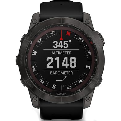 Смарт часы Garmin fenix 7X Sapph Sol Carbon Gray DLC Ti w/Black, GPS