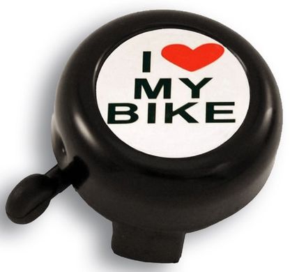 Звонок Green Cycle GCB-1051A-BK I love my bike cтальной чорний