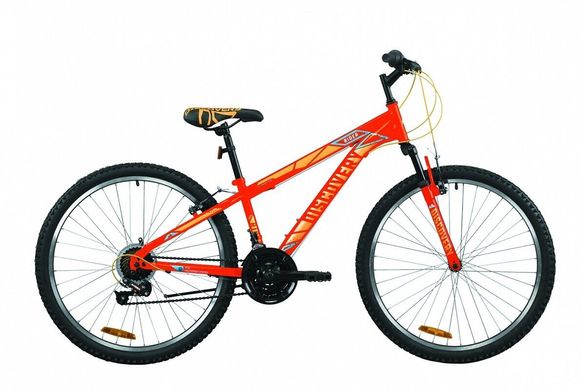 Велосипед 26" Discovery RIDER, 2020, красно-оранжевый с синим