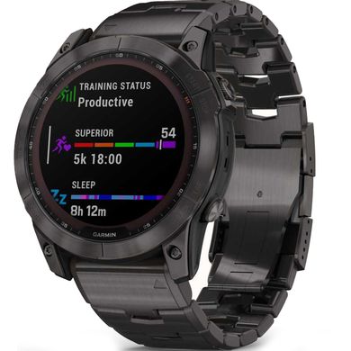 Смарт годинник Garmin fenix 7X Sapph Sol Carbon Gray DLC Ti, GPS