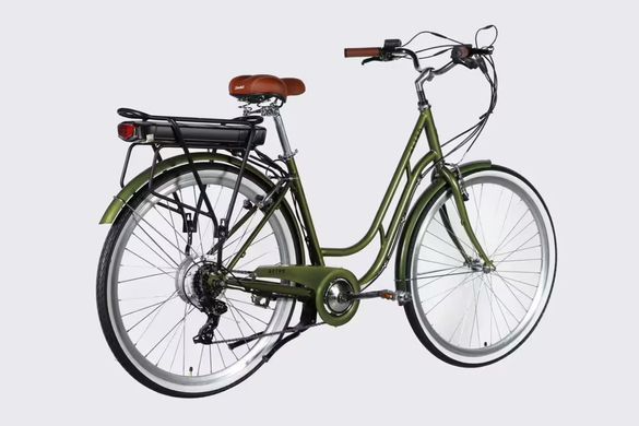 Велосипед з електроприводом 28" ST Dorozhnik eRETRO Vbr FR рама-19" 36B 13А*г 500Вт темно-зелений 2026