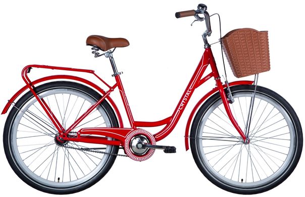 Велосипед 26" Dorozhnik CRYSTAL 2024 (красно-белый)