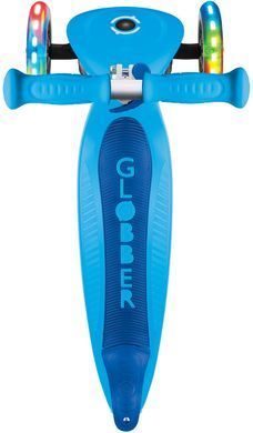 Самокат Globber PRIMO FOLDABLE LIGHTS, голубой, колеса с подсветкой, 50кг, 3+