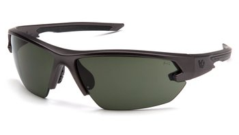 Защитные очки Venture Gear Tactical Semtex 2.0 Gun Metal (forest gray) Anti-Fog, чёрно-зелёные в оправе цвета "тёмный металлик"