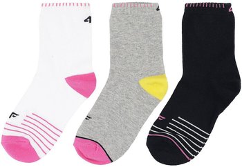 Шкарпетки 4F 3 пари с логотипами колір: сірий + білий + чорний