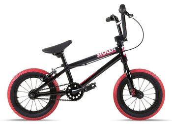 Велосипед 12" Stolen AGENT, 13.25", 2021, BLACK W/ DARK RED TIRES