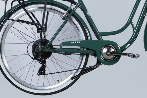 Велосипед з електроприводом 28" ST Dorozhnik eRETRO Vbr FR рама-19" 36B 13А*г 500Вт зелено-сірий 2026