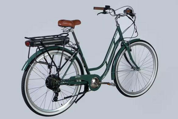 Велосипед з електроприводом 28" ST Dorozhnik eRETRO Vbr FR рама-19" 36B 13А*г 500Вт зелено-сірий 2026