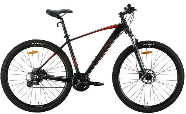 Велосипед 29" Leon TN-80 AM Hydraulic lock out HDD рама-21" чорний з червоним (матовий) 2024
