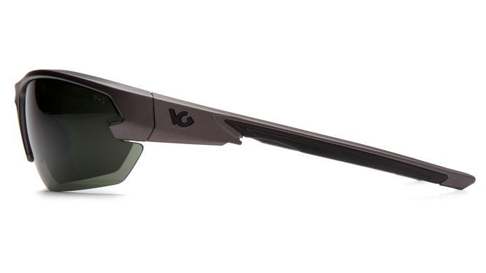 Защитные очки Venture Gear Tactical Semtex 2.0 Gun Metal (forest gray) Anti-Fog, чёрно-зелёные в оправе цвета "тёмный металлик"