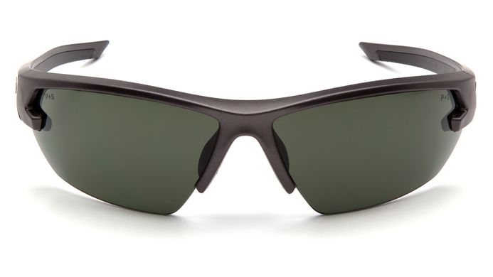 Захисні окуляри Venture Gear Tactical Semtex 2.0 Gun Metal (forest gray) Anti-Fog, чорно-зелені в оправі кольору "темний металік"
