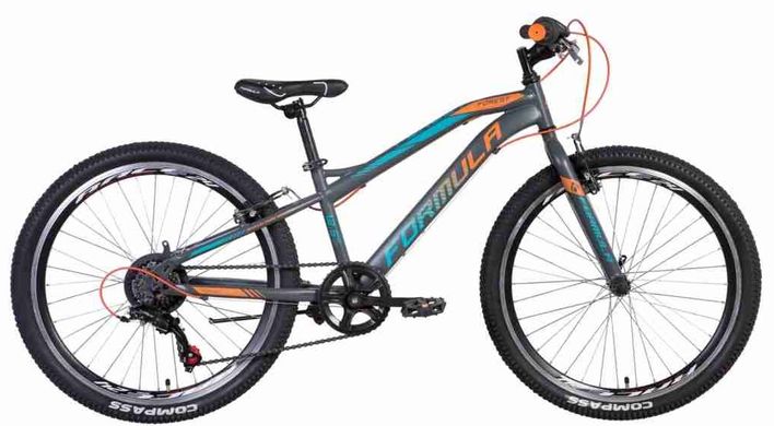 Велосипед 24 "Formula FOREST 2021 (антрацито-помаранчевий з бірюзовим)