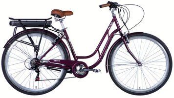 Велосипед с электроприводом 28" ST Dorozhnik eRETRO Vbr FR рама-19" 36B 13А*г 500Вт малиновый 2026