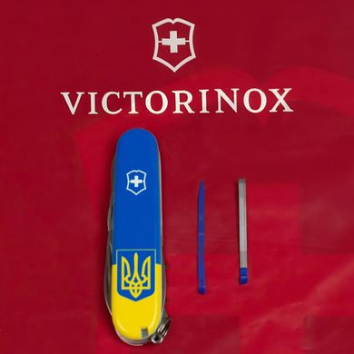 Нож складной Victorinox CLIMBER UKRAINE, Герб на флаге, 1.3703.7.T3030p