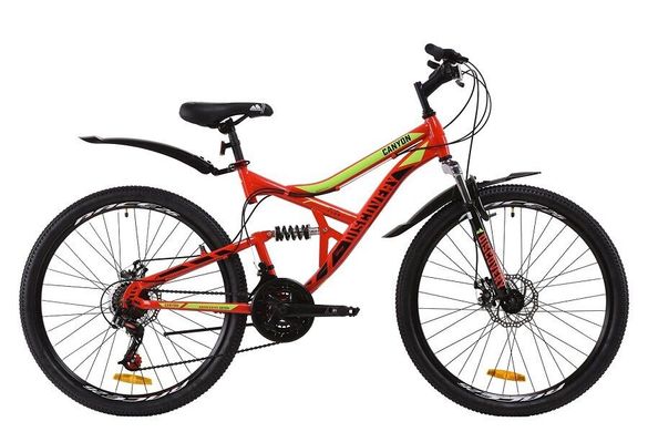 Велосипед Discovery 26 CANYON AM2 DD рама-17,5" ST с крылом Pl 2020, сине-оранжевый