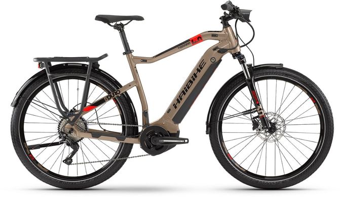 Велосипед Haibike SDURO Trekking 4.0 men i500Wh 10 s. Deore 28 ", рама XL, пісочно-чорно-червоний, 2020