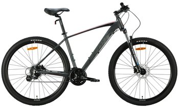 Велосипед 29" Leon TN-80 AM Hydraulic lock out HDD рама-21" графітовий з чорним та червоним (матовий) 2024
