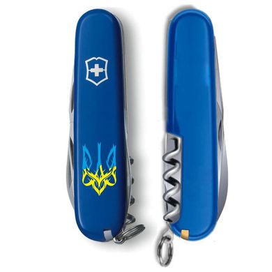 Нож складной Victorinox SPARTAN UKRAINE, Тризуб готический сине-желтый, 1.3603.2_T0636u