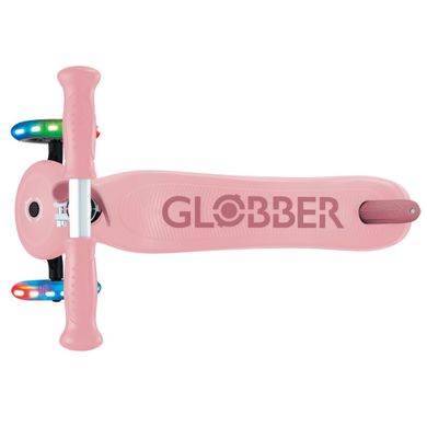 Самокат Globber GO UP SPORTY пастельно-рожевий, до 20/50кг, 1+, колеса з підсвіткою