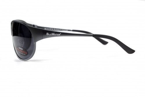 Окуляри поляризаційні BluWater Alumination-3 Gun Metal Polarized (gray) чорні в темній оправі