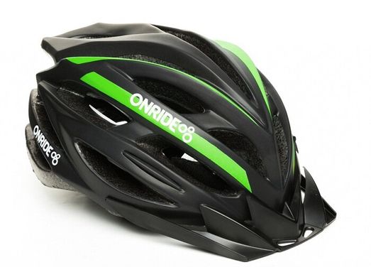 Шолом Onride GRIP black-green, модель HB31, колір козирка Black, колір лого White, M (55-58)