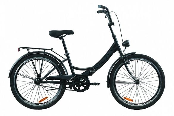 Велосипед 24" Formula SMART с багажником зад St, с крылом St, с фонарём, 2020, черно-серый с белым (м)
