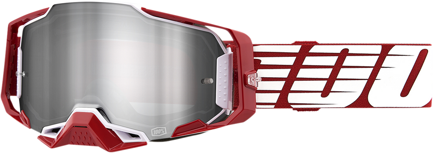 Мотоочки Ride 100% ARMEGA Goggle Oversized Deep Red - Flash Silver Lens, Mirror Lens