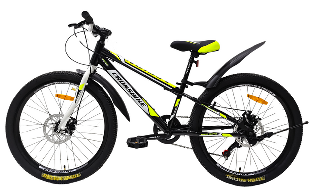 Велосипед CrossBike 24" Legion 2024 Рама-11" black-neon yellow