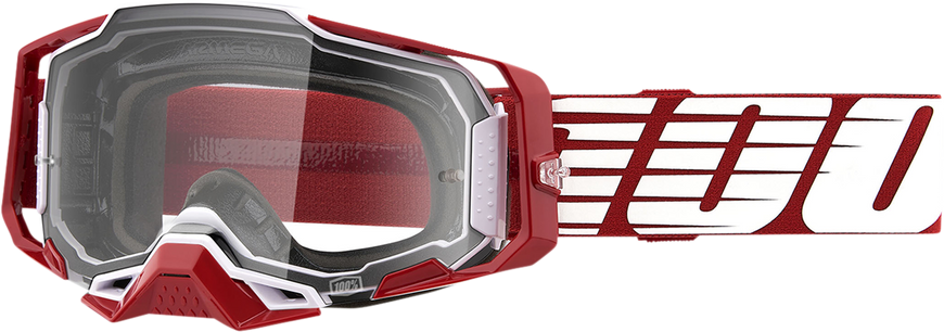 Мотоочки Ride 100% ARMEGA Goggle Oversized Deep Red - Clear Lens, Clear Lens