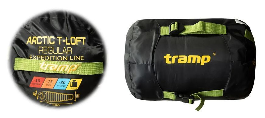 Спальний мішок Tramp Arctic Regular кокон лівий green/grey 200/80-50 UTRS-093R
