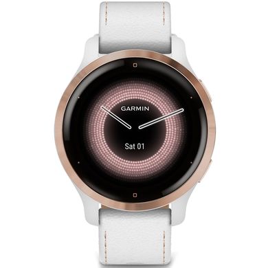 Смарт часы Garmin Venu 2S, Rose Gold + White, Leather