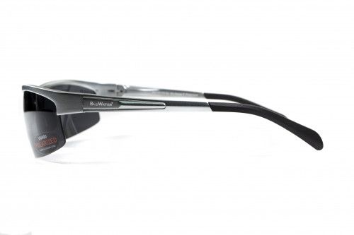 Окуляри поляризаційні BluWater Alumination-5 Silver Polarized (gray) чорні в сріблястій оправі